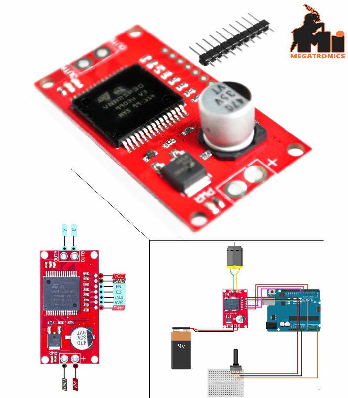 30A VNH2SP30 Monster h bridge stepper motor driver