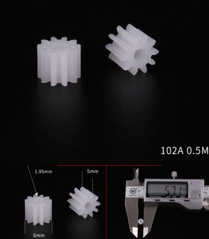 102A Motor pinion Gear Plastic axle 6mm gear 2mm hole