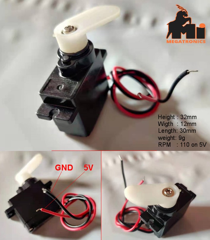 small 5V DC gear motor 110RPM 9g light weight