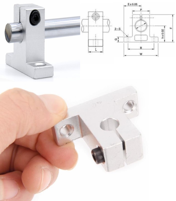 SK8 SH8A 8mm Linear Rail Shaft Support XYZ Table 3D printer CNC Mount rod holder