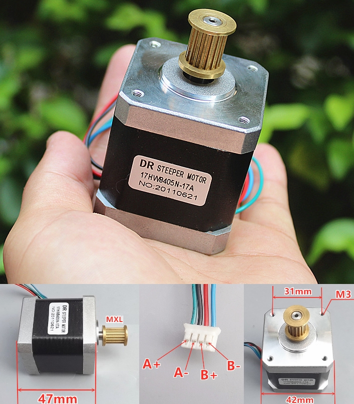 42 stepper motor 1.8 degrees 1A phase resistance 33 ohm