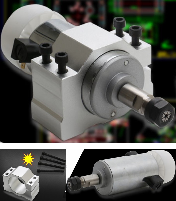 300W spindle motor with mount bracket engraving