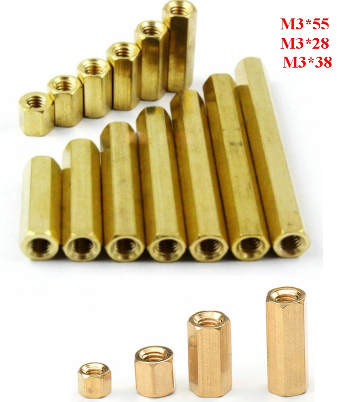 Standoff 28mm Brass M3 Hex  Spacer Pillar Female-Female