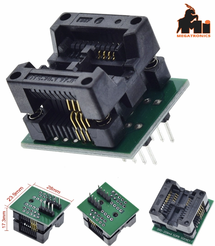 SOP8 SOIC8 SO8 Programming Socket adapter seat 1.27mm 209mil Test Socket Adapter