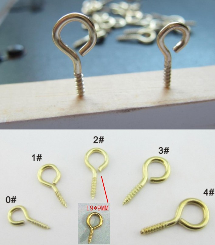 small golden Ring crew eyes 19x9mm hook hanging