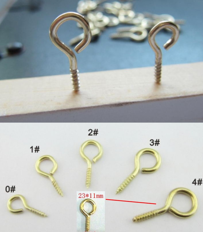 medium golden Ring crew eyes 23x11mm hook hanging