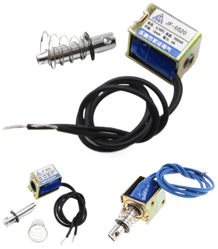 Solenoid JF-0520 6V 300mA 4N/10mm Pull Push Type Open frame