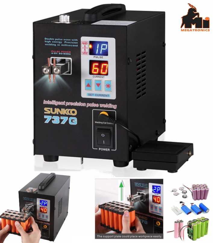 SUNKKO 737G Battery Spot Welding Pulse 1.5KW Spot Welder 18650 14500