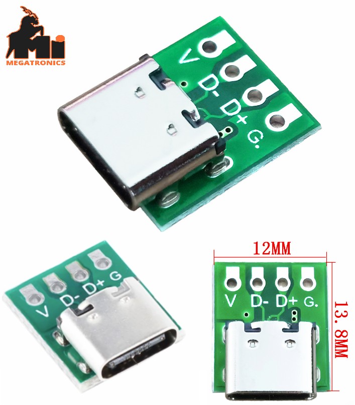 TYPE-C female test board USB 3.1 16P to 2.54 PCB adapter converter high current 