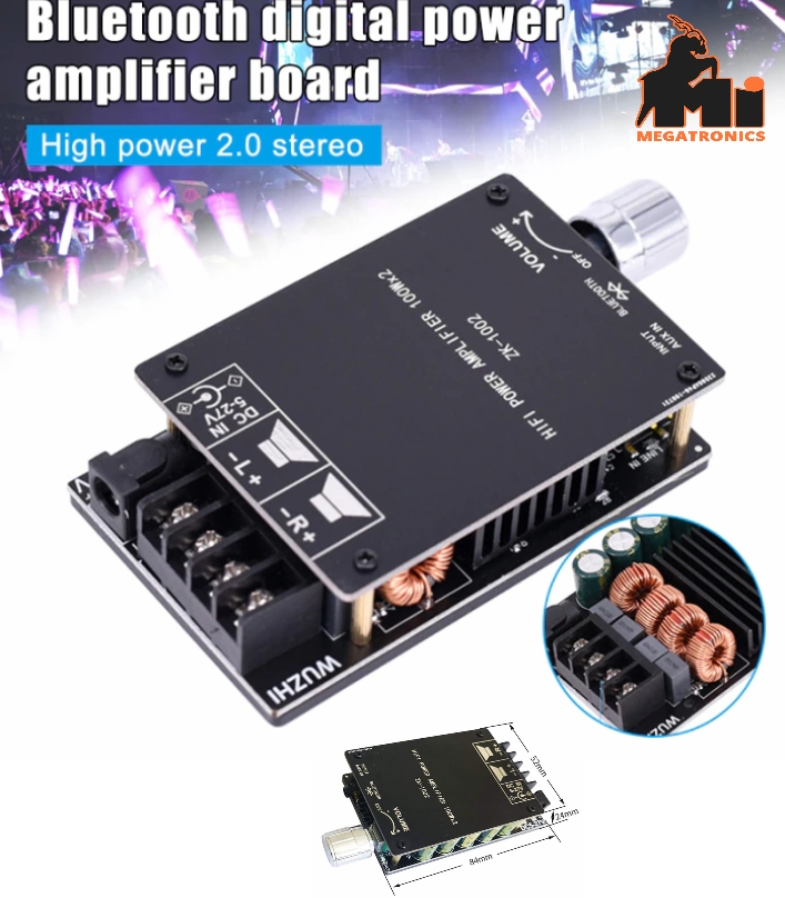 100WX2 HiFi TPA3116 Bluetooth 5.0 audio Amplifier 