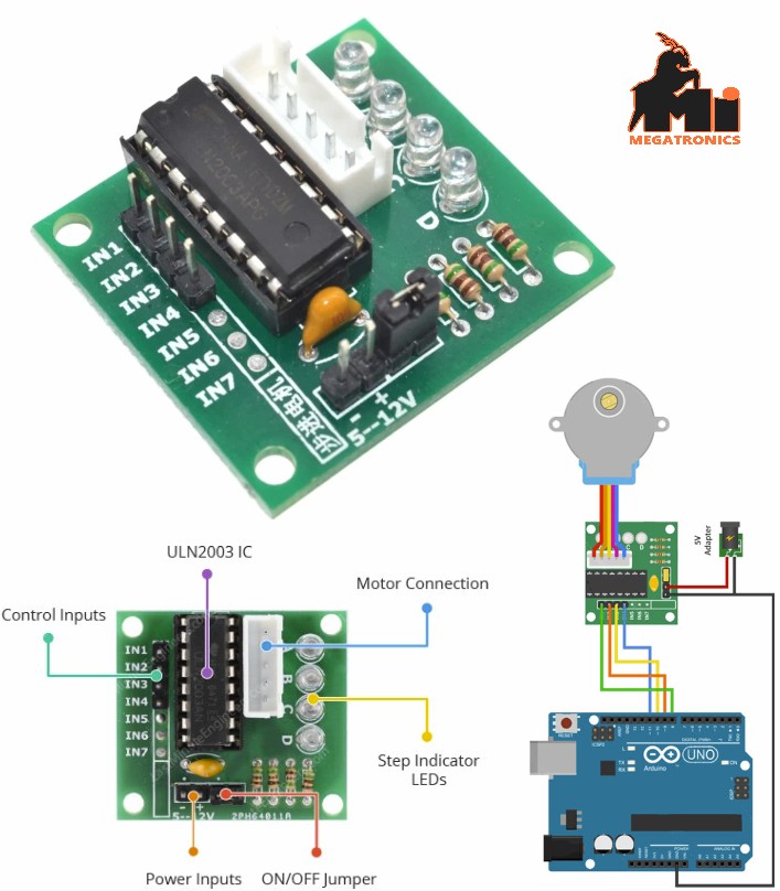 ULN2003 Stepper Motor Driver dc motor driver 5v-12v relay driver