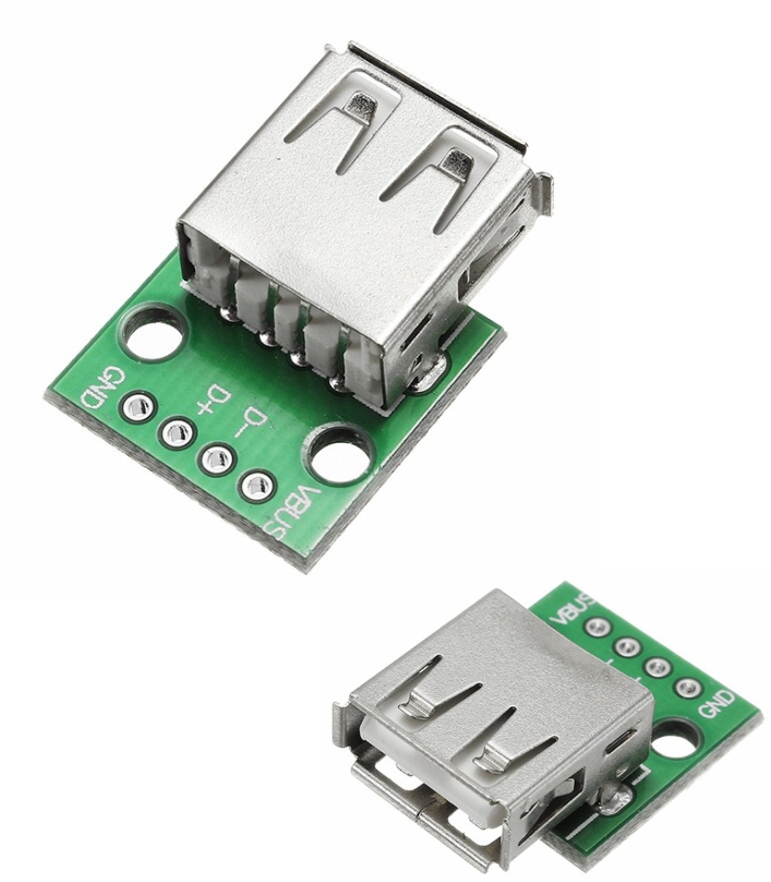 USB 2.0 Female Socket-DIP 2.54mm 4P Adapter Board