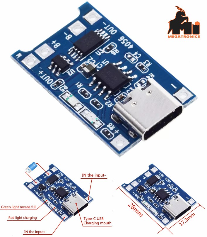 TP4056 Type-C USB Li-ion 18650 Battery Charger 5V bms