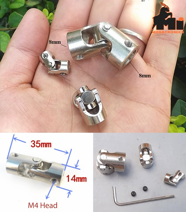8mmx8mm Metal steering universal joint coupling cross coupler rod