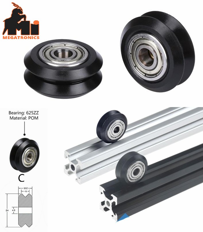 CNC V-slot Bearing Openbuilds Wheel POM MR105ZZ 625ZZ Bore 5mm Passive Round Gea