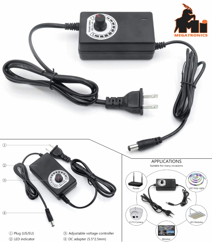 AC220 Adjustable DC 3V-12V 2A universal adapter regulated power supply charger