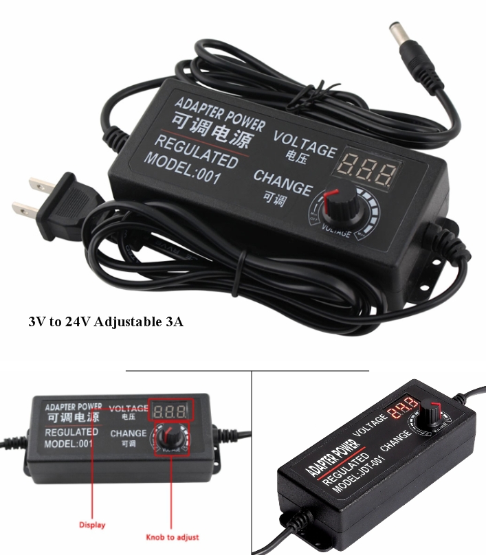 AC220 Adjustable DC 9V-24V 3A universal adapter di