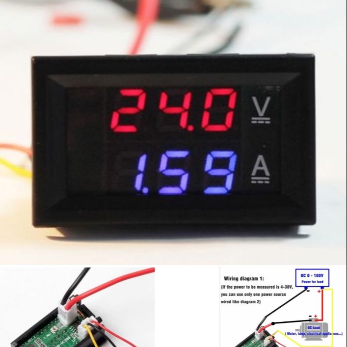 DC 0-100V 10A Voltmeter Ammeter Dual Color Display voltage and current meter