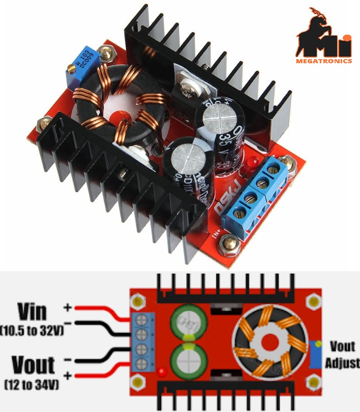 150W 6A Booster step up Converter DC-DC power supply 10-32V to 12-35V