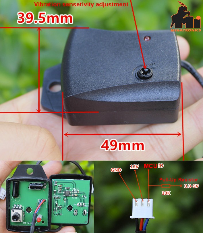 Automobile car Vibrator vibration switch Sensor High Sensitive Motorcycle Anti-t