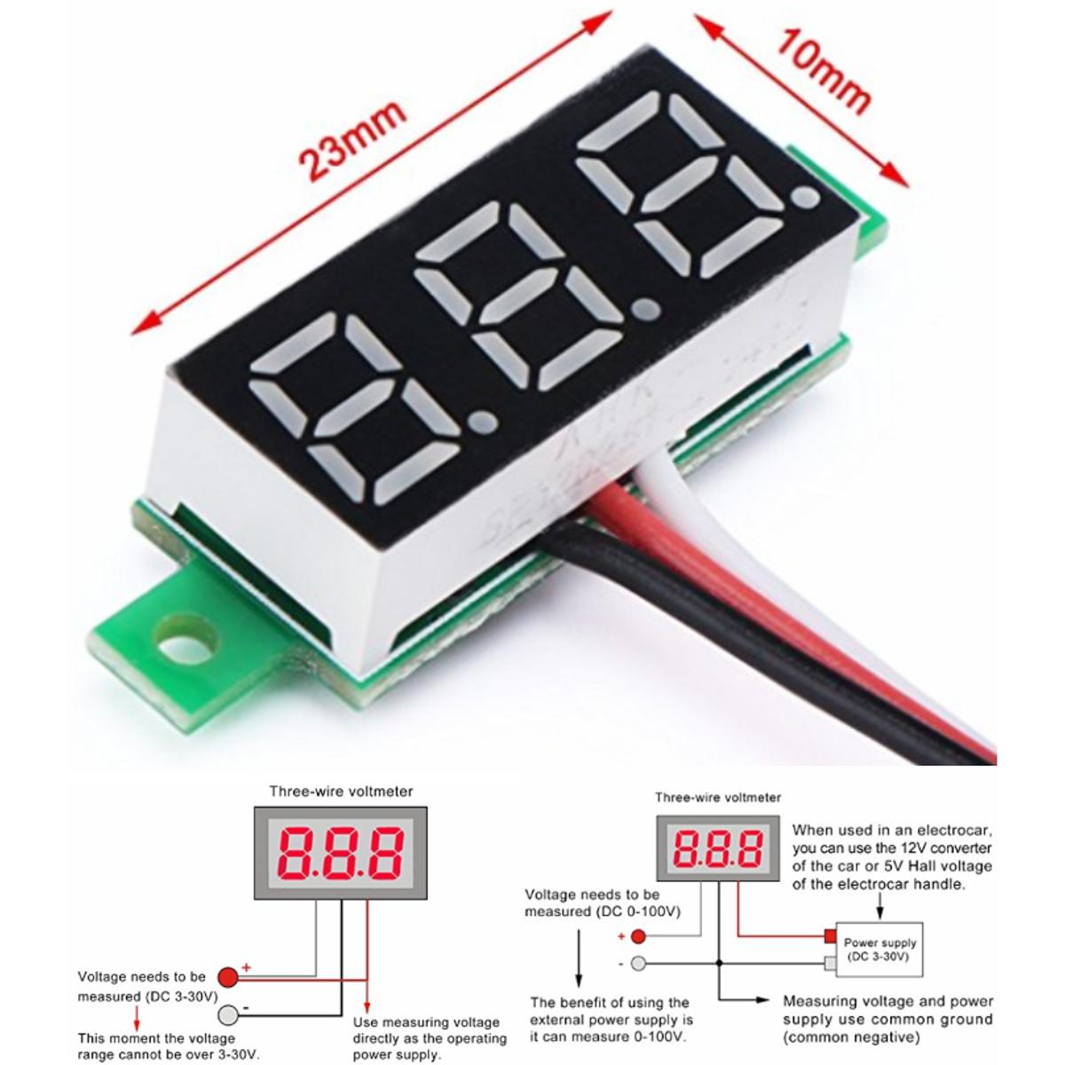 LED DC 0-100V Digital Voltmeter Panel voltage meter