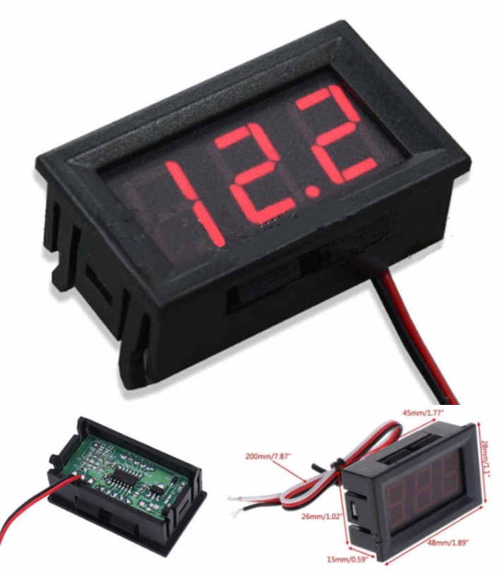 DC 5-30V digital voltmeter display 3 wires voltage meter volt meter