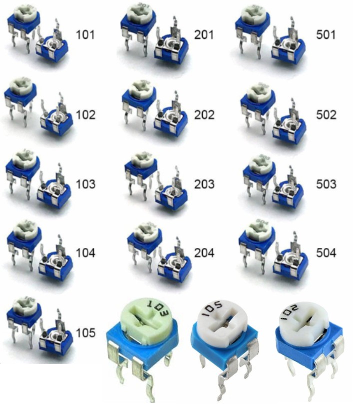 100K Ohm Variable Resistor 6mm Trimmer Potentiometer