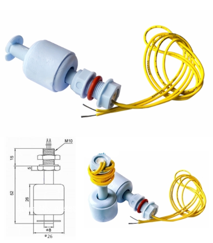 Liquid Water Level float switch 52mm PP Sensor water tank Horizontal Float Switc