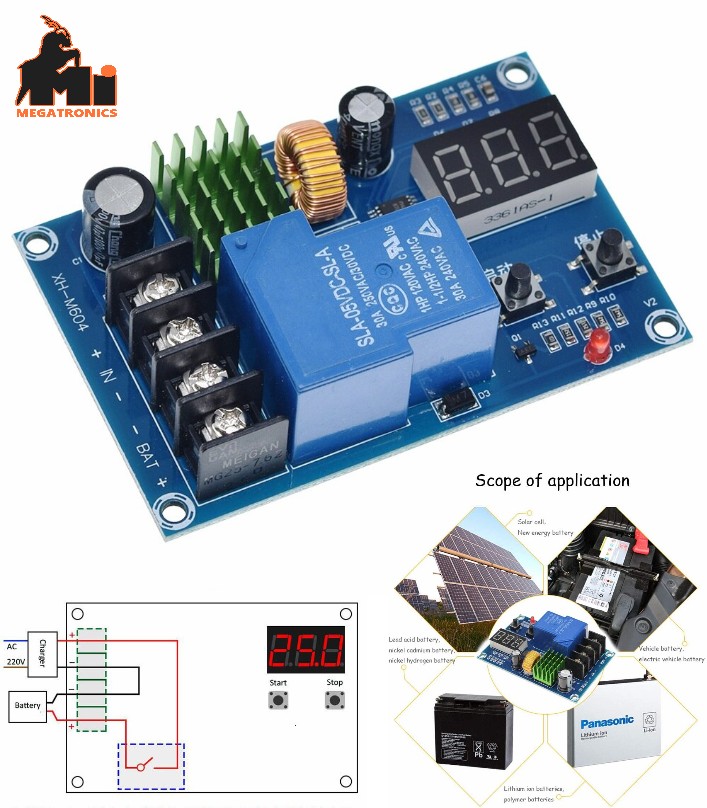 XH-M604 Battery Charger Control solar charge controller DC 6-60V battery cut off