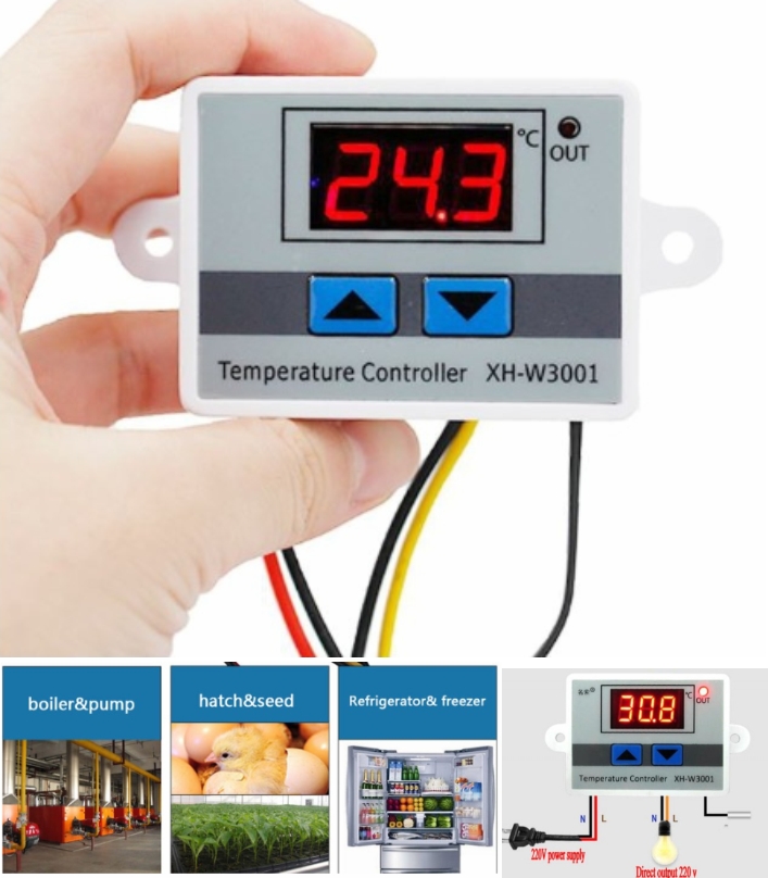 W3001 Digital Temperature Controller 220V AC 10A