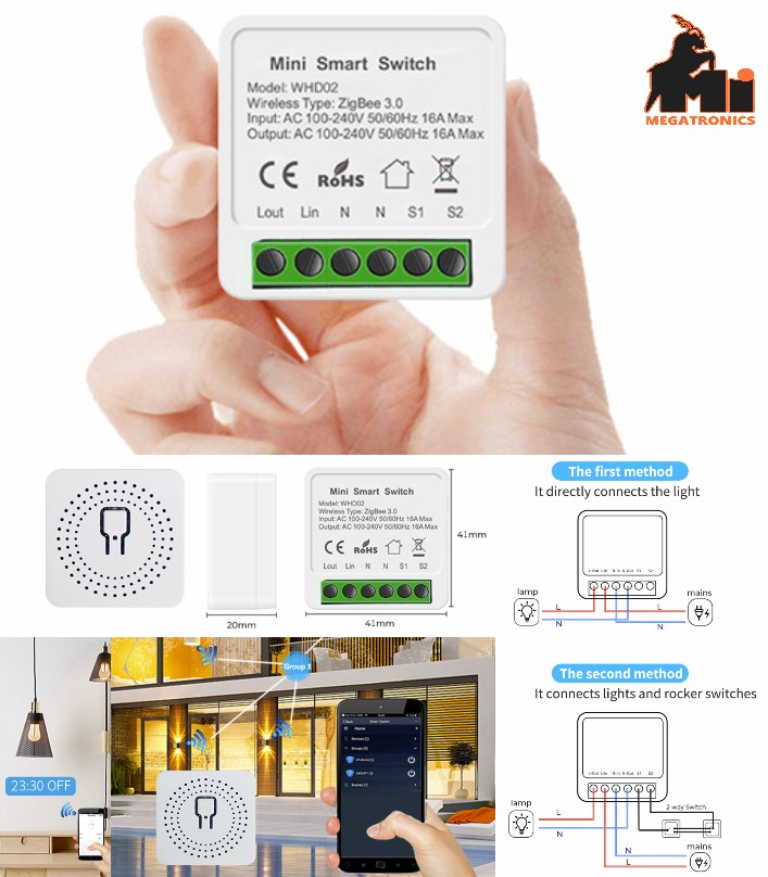 Tuya Zigbee smart switch control Alaxa voice wireless wifi control 16A hidden sw