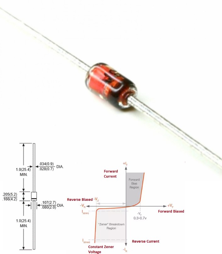 1N4742A 12V 1W Zener Diode DO-41